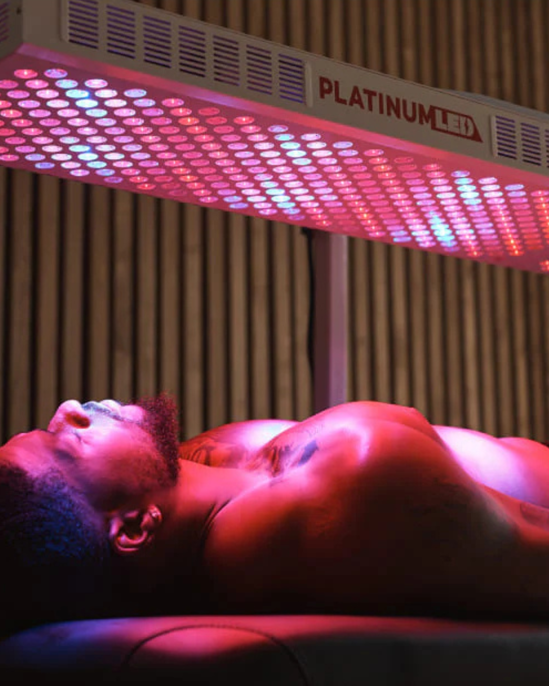 Red light therapy session in-studio